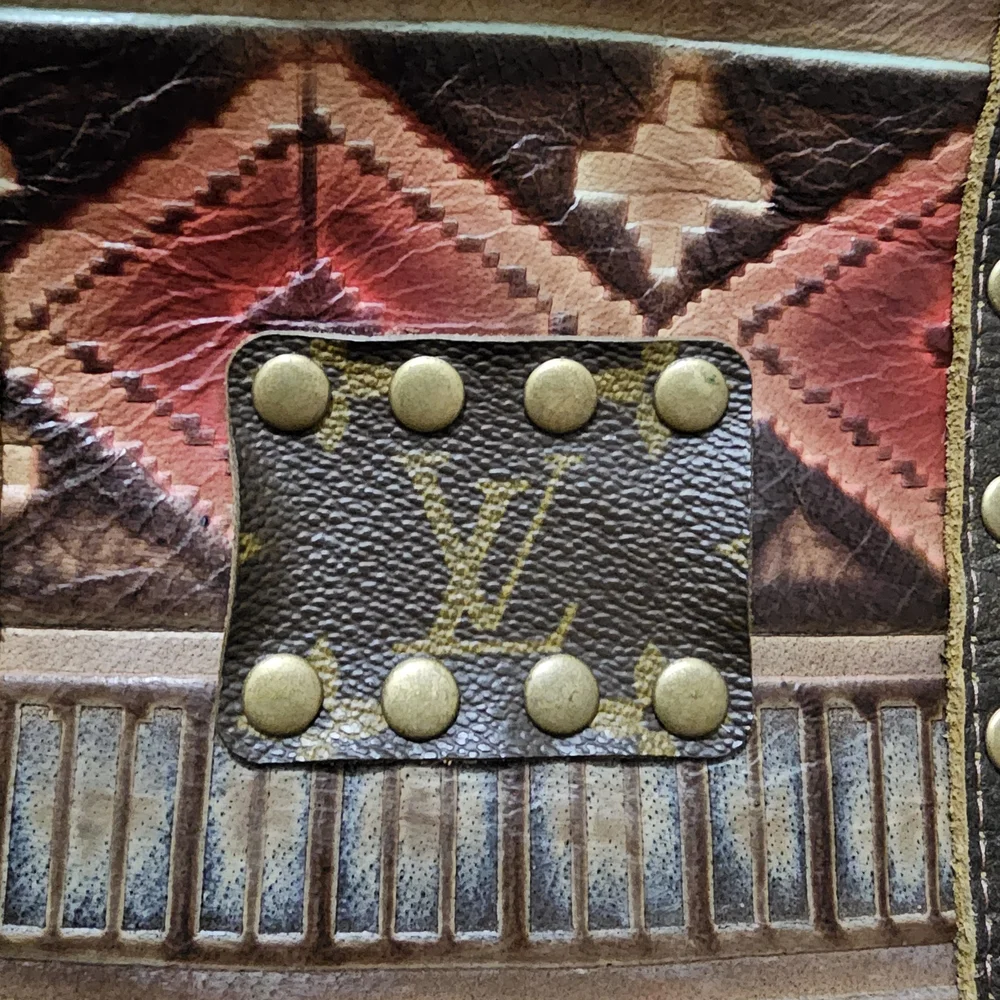 Western Brown and Teal Crossbody Bag with Fringe - Picture 6 of 10